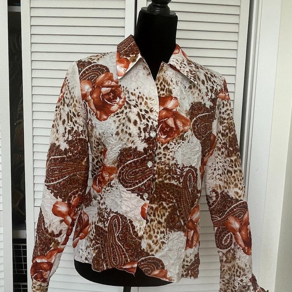 Long Sleeved Crushed Blouse